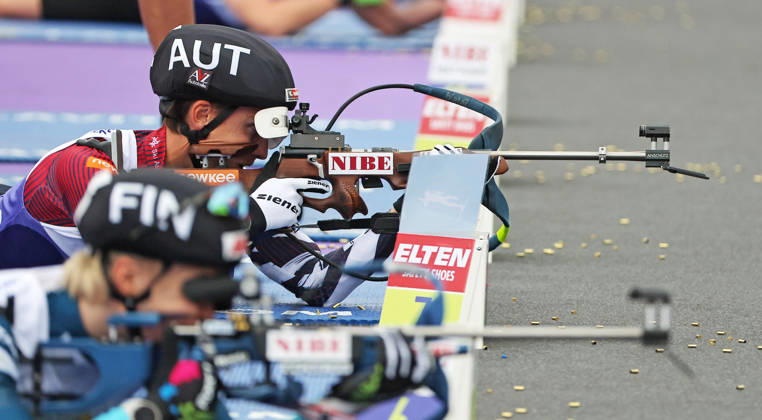 BIATHLON - Loop One Opening Festival MUNICH,GERMANY,17.OCT.26 - BIATHLON - Loop One Opening Festival. Image shows Fredrik Muehlbacher (AUT).  GEPAxpictures xThomasxBachun
