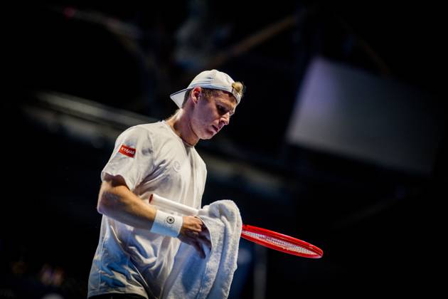 Gauthier Onclin of Belgium pictured in action during the European Open ATP, Tennis Herren tennis tournament in Brussels, on Saterday 17 October. This year s edition of the tournament is taking place from 17 to 25 October JASPERxJACOBS  x190069738x