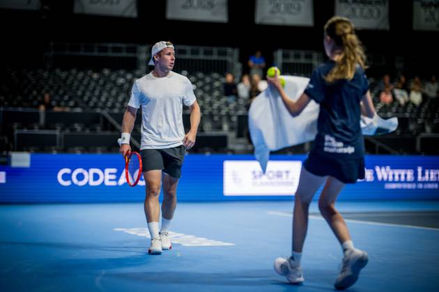 Gauthier Onclin of Belgium pictured in action during the European Open ATP, Tennis Herren tennis tournament in Brussels, on Saterday 17 October. This year s edition of the tournament is taking place from 17 to 25 October JASPERxJACOBS  x190069800x
