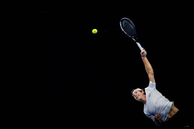 Joel Schwaerzler of Austria pictured in action during the European Open ATP, Tennis Herren tennis tournament in Brussels, on Saterday 17 October. This year s edition of the tournament is taking place from 17 to 25 October JASPERxJACOBS  x190070017x