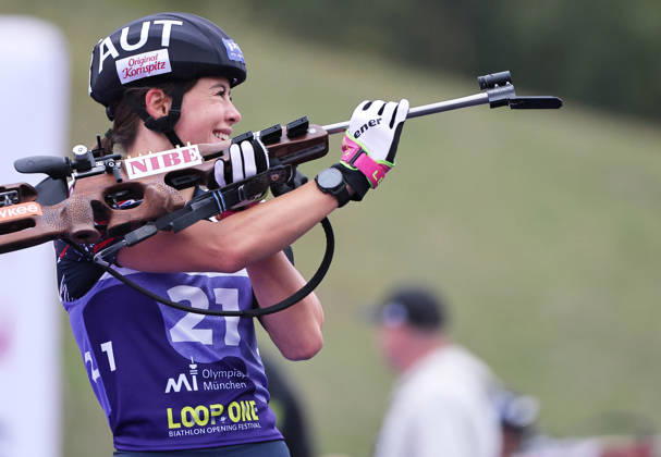 BIATHLON - Loop One Opening Festival MUNICH,GERMANY,17.OCT.26 - BIATHLON - Loop One Opening Festival. Image shows Anna Andexer (AUT).  GEPAxpictures xThomasxBachun