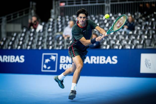 Federico Cina of Italy pictured in action during the European Open ATP, Tennis Herren tennis tournament in Brussels, on Saterday 17 October. This year s edition of the tournament is taking place from 17 to 25 October JASPERxJACOBS  x190070336x