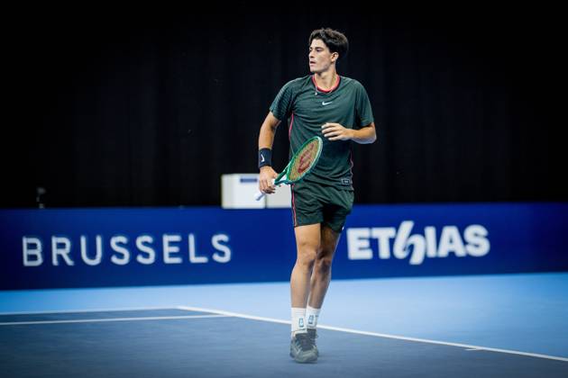 Federico Cina of Italy pictured in action during the European Open ATP, Tennis Herren tennis tournament in Brussels, on Saterday 17 October. This year s edition of the tournament is taking place from 17 to 25 October JASPERxJACOBS  x190070324x