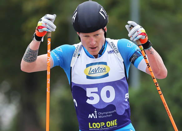 BIATHLON - Loop One Opening Festival MUNICH,GERMANY,17.OCT.26 - BIATHLON - Loop One Opening Festival. Image shows Lukas Hofer (ITA).  GEPAxpictures xThomasxBachun
