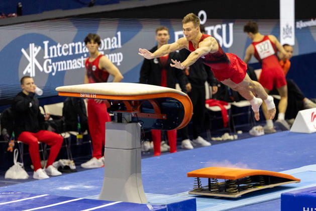 2026-10-17 Artistic Gymnastics World Championships 2026 - Day 1 ROTTERDAM, NETHERLANDS - OCTOBER 17: Daniel Marinov of Russia competes during Day 1 of the Artistic Gymnastics World Championships 2026 at Rotterdam Ahoy on October 17, 2026 in Rotterdam, Netherlands. Rotterdam Rotterdam Ahoy Netherlands Content not available for redistribution in The Netherlands directly or indirectly through any third parties. Copyright: xMarcelxvanxPlateringenx