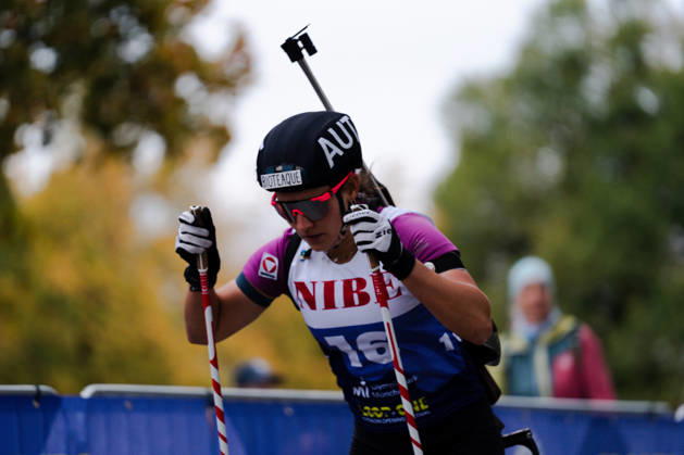 17.10.2026, GER, Biathlon, Frauen, IBU Biathlon Loop One Festival 2026, Saison 2026 2027, Super Sprint Qualifikation Damen Dunja Zdouc ( AUT, 16 ) im Portrait München Olympiapark Bayern Deutschland Copyright: xNordphoto Vux