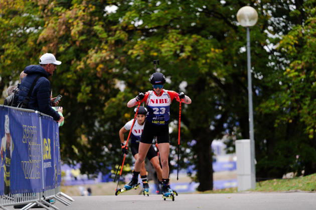 17.10.2026, GER, Biathlon, Frauen, IBU Biathlon Loop One Festival 2026, Saison 2026 2027, Super Sprint Qualifikation Damen Aita Gasparin ( SUI, 23 ) im Anstieg München Olympiapark Bayern Deutschland Copyright: xNordphoto Vux