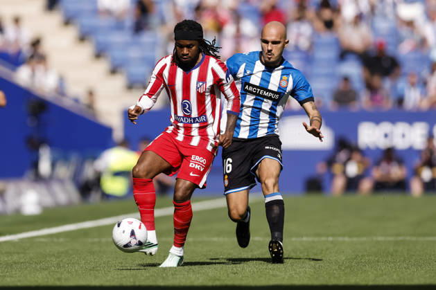 October 17, 2026, Cornella, Barcelona, SPAIN: Ademola Lookman of Atletico de Madrid and Vanja Drkusic of RCD Espanyol in action during the Spanish league, LaLiga EA Sports, football match played between RCD Espanyol and Atletico de Madrid at RCDE Stadium on October 17, 2026 in Cornella, Spain. RCD Espanyol V Atletico De Madrid - LaLiga EA Sports  - ZUMAa181 20261017_zaa_a181_111 Copyright: xJavierxBorregox