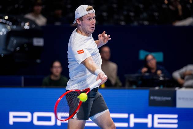 Gauthier Onclin of Belgium pictured in action during the European Open ATP, Tennis Herren tennis tournament in Brussels, on Saterday 17 October. This year s edition of the tournament is taking place from 17 to 25 October JASPERxJACOBS x190081670x