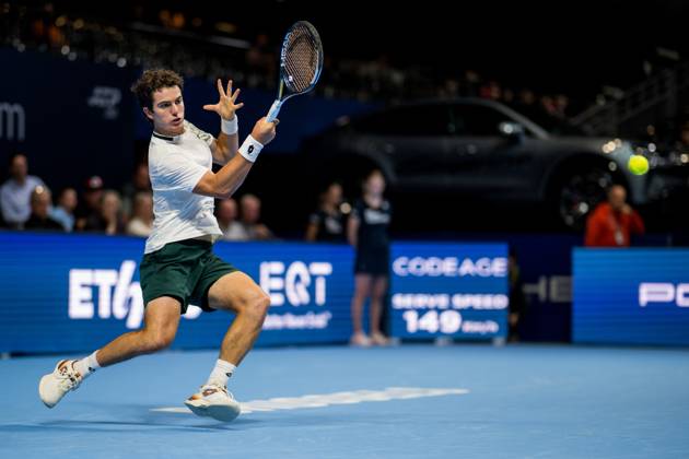Gilles-Arnaud Bailly of Belgium pictured in action during the European Open ATP, Tennis Herren tennis tournament in Brussels, on Saterday 17 October. This year s edition of the tournament is taking place from 17 to 25 October JASPERxJACOBS  x190089281x