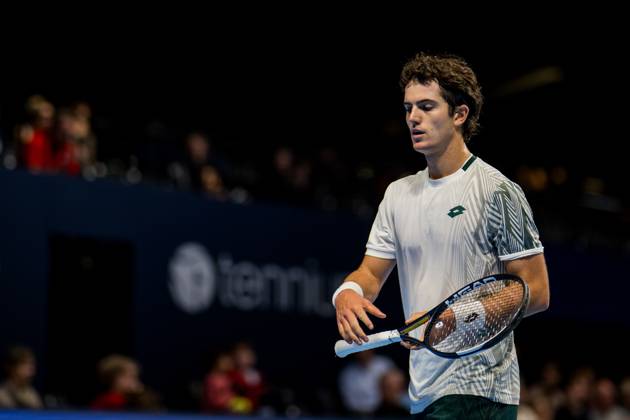 Gilles-Arnaud Bailly of Belgium pictured in action during the European Open ATP, Tennis Herren tennis tournament in Brussels, on Saterday 17 October. This year s edition of the tournament is taking place from 17 to 25 October JASPERxJACOBS  x190089287x