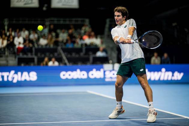 Gilles-Arnaud Bailly of Belgium pictured in action during the European Open ATP, Tennis Herren tennis tournament in Brussels, on Saterday 17 October. This year s edition of the tournament is taking place from 17 to 25 October JASPERxJACOBS  x190089391x