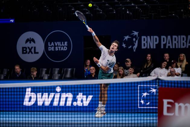 Gilles-Arnaud Bailly of Belgium pictured in action during the European Open ATP, Tennis Herren tennis tournament in Brussels, on Saterday 17 October. This year s edition of the tournament is taking place from 17 to 25 October JASPERxJACOBS  x190089508x