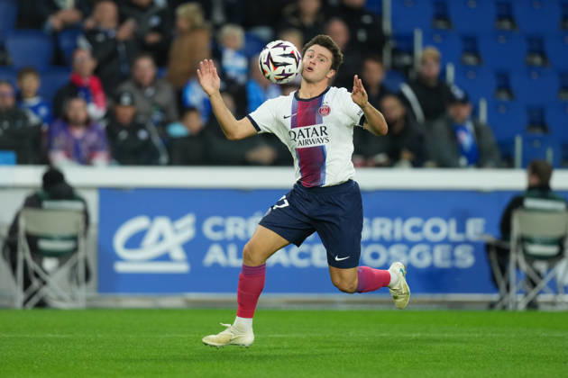 RC Strasbourg Alsace v Paris Saint-Germain - Ligue 1 McDonald s 2026 2027 Joao NEVES of Paris Saint Germain during Ligue 1 McDonald s match between Strasbourg and Paris at Stade de la Meinau on October 17, 2026 in Strasbourg, France. Strasbourg France  Copyright: xDanielxDerajinskix 776577014
