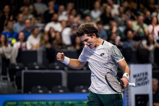 Gilles-Arnaud Bailly of Belgium pictured in action during the European Open ATP, Tennis Herren tennis tournament in Brussels, on Saterday 17 October. This year s edition of the tournament is taking place from 17 to 25 October JASPERxJACOBS  x190089959x
