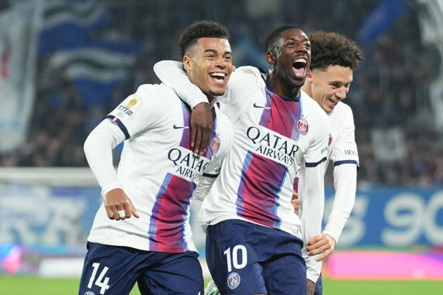 RC Strasbourg Alsace v Paris Saint-Germain - Ligue 1 McDonald s 2026 2027 Desire DOUE of Paris Saint Germain Ousmane DEMBELE of Paris Saint Germain and Maghnes AKLIOUCHE of Paris Saint Germain during Ligue 1 McDonald s match between Strasbourg and Paris at Stade de la Meinau on October 17, 2026 in Strasbourg, France. Strasbourg France  Copyright: xDanielxDerajinskix 776577014