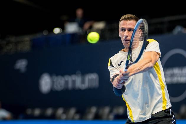 Kimmer Coppejans of Belgium pictured in action during the European Open ATP, Tennis Herren tennis tournament in Brussels, on Saterday 17 October. This year s edition of the tournament is taking place from 17 to 25 October JASPERxJACOBS  x190095530x