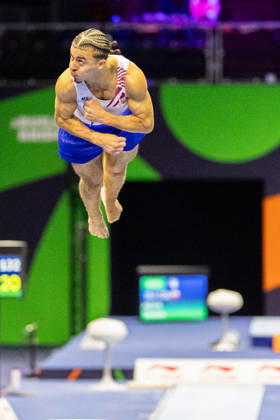 2026-10-17 Artistic Gymnastics World Championships 2026 - Day 1 ROTTERDAM, NETHERLANDS - OCTOBER 17: Amine Abaidi of Netherlands competes during Day 1 of the Artistic Gymnastics World Championships 2026 at Rotterdam Ahoy on October 17, 2026 in Rotterdam, Netherlands. Rotterdam Rotterdam Ahoy Netherlands Content not available for redistribution in The Netherlands directly or indirectly through any third parties. Copyright: xMarcelxvanxPlateringenx
