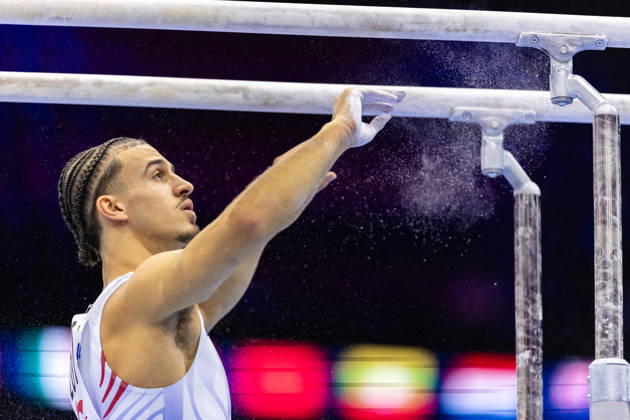 2026-10-17 Artistic Gymnastics World Championships 2026 - Day 1 ROTTERDAM, NETHERLANDS - OCTOBER 17: Amine Abaidi of Netherlands competes during Day 1 of the Artistic Gymnastics World Championships 2026 at Rotterdam Ahoy on October 17, 2026 in Rotterdam, Netherlands. Rotterdam Rotterdam Ahoy Netherlands Content not available for redistribution in The Netherlands directly or indirectly through any third parties. Copyright: xMarcelxvanxPlateringenx