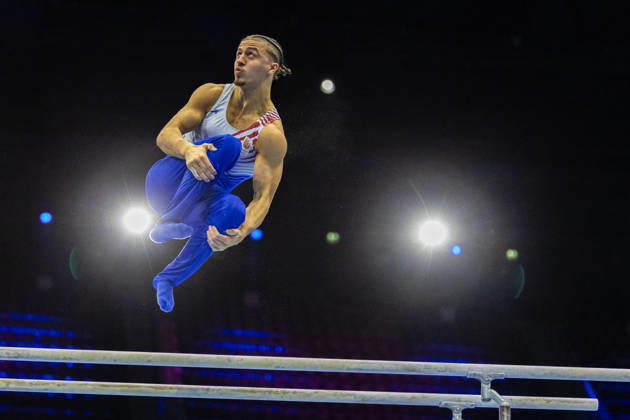 2026-10-17 Artistic Gymnastics World Championships 2026 - Day 1 ROTTERDAM, NETHERLANDS - OCTOBER 17: Amine Abaidi of Netherlands competes during Day 1 of the Artistic Gymnastics World Championships 2026 at Rotterdam Ahoy on October 17, 2026 in Rotterdam, Netherlands. Rotterdam Rotterdam Ahoy Netherlands Content not available for redistribution in The Netherlands directly or indirectly through any third parties. Copyright: xMarcelxvanxPlateringenx