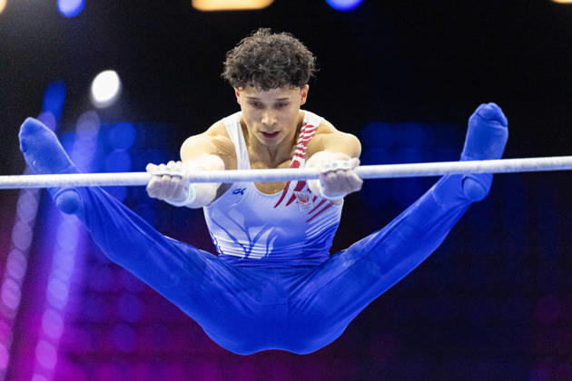 2026-10-17 Artistic Gymnastics World Championships 2026 - Day 1 ROTTERDAM, NETHERLANDS - OCTOBER 17: Jermain Grünberg of Netherlands competes during Day 1 of the Artistic Gymnastics World Championships 2026 at Rotterdam Ahoy on October 17, 2026 in Rotterdam, Netherlands. Rotterdam Rotterdam Ahoy Netherlands Content not available for redistribution in The Netherlands directly or indirectly through any third parties. Copyright: xMarcelxvanxPlateringenx