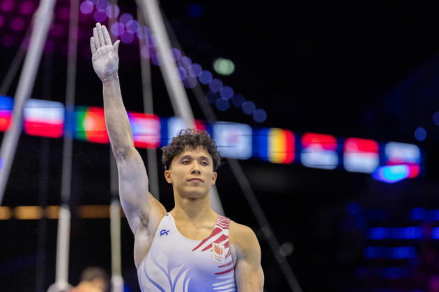2026-10-17 Artistic Gymnastics World Championships 2026 - Day 1 ROTTERDAM, NETHERLANDS - OCTOBER 17: Jermain Grünberg of Netherlands competes during Day 1 of the Artistic Gymnastics World Championships 2026 at Rotterdam Ahoy on October 17, 2026 in Rotterdam, Netherlands. Rotterdam Rotterdam Ahoy Netherlands Content not available for redistribution in The Netherlands directly or indirectly through any third parties. Copyright: xMarcelxvanxPlateringenx