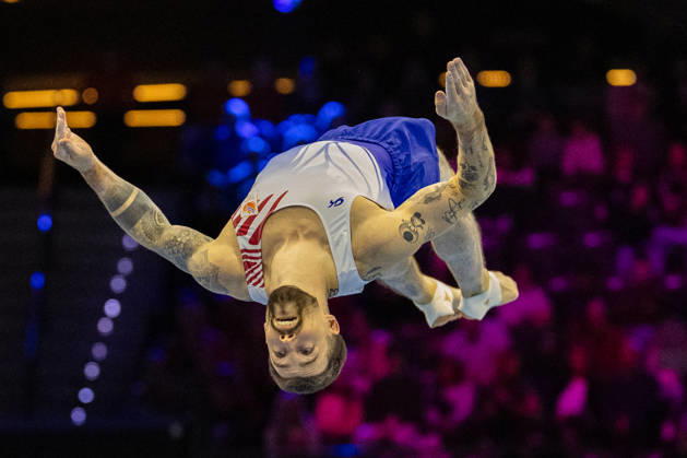 2026-10-17 Artistic Gymnastics World Championships 2026 - Day 1 ROTTERDAM, NETHERLANDS - OCTOBER 17: Casimir Schmidt of Netherlands competes during Day 1 of the Artistic Gymnastics World Championships 2026 at Rotterdam Ahoy on October 17, 2026 in Rotterdam, Netherlands. Rotterdam Rotterdam Ahoy Netherlands Content not available for redistribution in The Netherlands directly or indirectly through any third parties. Copyright: xMarcelxvanxPlateringenx