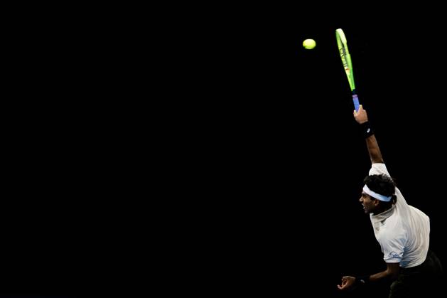 Nishesh Basavareddy of the United States pictured in action during the European Open ATP, Tennis Herren tennis tournament in Brussels, on Saterday 17 October. This year s edition of the tournament is taking place from 17 to 25 October JASPERxJACOBS  x190102559x