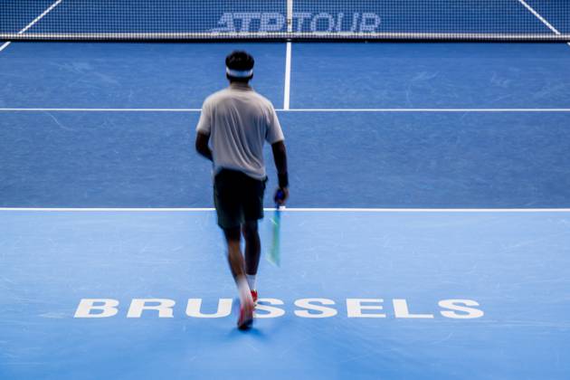 Nishesh Basavareddy of the United States pictured in action during the European Open ATP, Tennis Herren tennis tournament in Brussels, on Saterday 17 October. This year s edition of the tournament is taking place from 17 to 25 October JASPERxJACOBS x190102891x