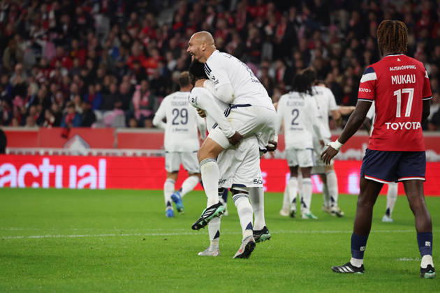 FOOTBALL : LOSC Lille vs Brest - Ligue 1 - 17 10 2026 Joie de Ludovic AJORQUE (Brest) après le but de Brest lors du match LOSC Lille vs Brest, Ligue 1, Decathlon Arena stade Pierre Mauroy, le 17 octobre 2026 - photo Laurent Sanson PsnewZ  Copyright: xLaurentxSANSONx xPsnewZx