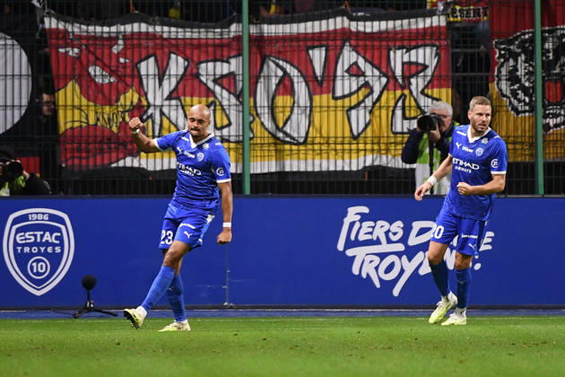 ESTAC Troyes v RC Lens - Ligue 1 McDonald s 2026 2027 TimothÃ NKADA of Troyes and Renaud RIPART of Troyes celebrates the second goal during Ligue 1 McDonald s match between Troyes and Lens at Stade de l Aube on October 17, 2026 in Troyes, France. Troyes France  Copyright: xIconxSportx 776577041