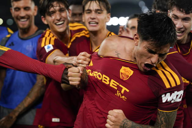 Santiago Castro of AS Roma celebrates sfter scoring the goal of 1-0 during the Serie A 2026 2027 football match between AS Roma and Genoa CFC at Stadio Olimpico in Rome (Italy), October 17, 2026. antoniettaxbaldassarre