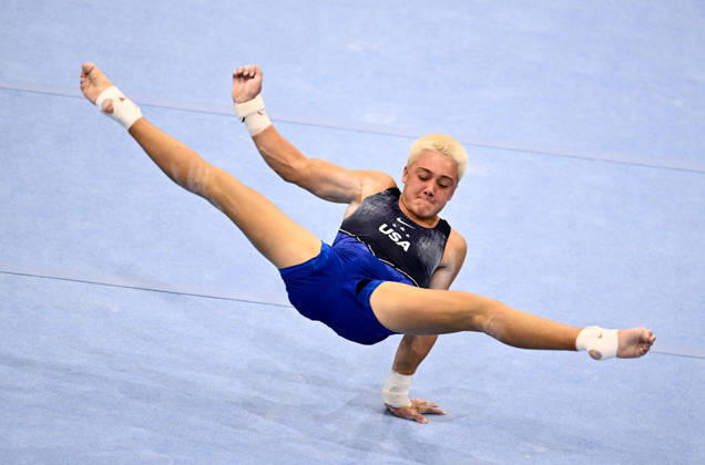 Netherlands Artistic Gymnastics World Championships Qualifiers 9266975 17.10.2026 Danila Leykin of the United States competes in the floor exercise during the men s qualification at the 2026 World Artistic Gymnastics Championships in Rotterdam, the Netherlands. Alexey Filippov Sputnik Rotterdam Netherlands  Copyright: xAlexeyxFilippovx