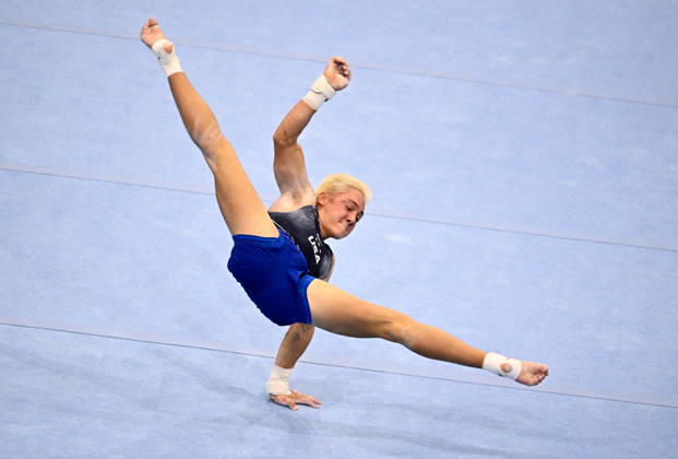 Netherlands Artistic Gymnastics World Championships Qualifiers 9266976 17.10.2026 Danila Leykin of the United States competes in the floor exercise during the men s qualification at the 2026 World Artistic Gymnastics Championships in Rotterdam, the Netherlands. Alexey Filippov Sputnik Rotterdam Netherlands  Copyright: xAlexeyxFilippovx