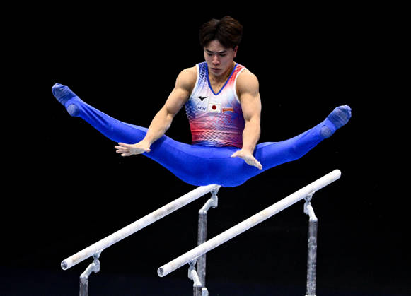 Netherlands Artistic Gymnastics World Championships Qualifiers 9266982 17.10.2026 Japan s Shinnosuke Oka competes on the parallel bars during the men s qualification at the 2026 World Artistic Gymnastics Championships in Rotterdam, the Netherlands. Alexey Filippov Sputnik Rotterdam Netherlands  Copyright: xAlexeyxFilippovx