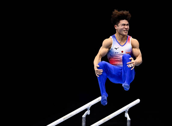 Netherlands Artistic Gymnastics World Championships Qualifiers 9266983 17.10.2026 Japan s Shinnosuke Oka competes on the parallel bars during the men s qualification at the 2026 World Artistic Gymnastics Championships in Rotterdam, the Netherlands. Alexey Filippov Sputnik Rotterdam Netherlands  Copyright: xAlexeyxFilippovx