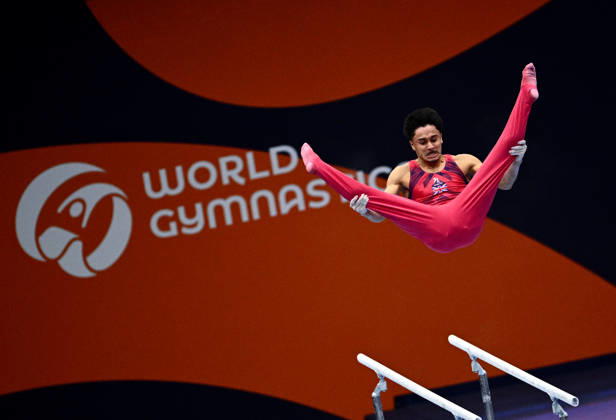 Netherlands Artistic Gymnastics World Championships Qualifiers 9266994 17.10.2026 Britain s Jake Jarman competes on the parallel bars during the men s qualification at the 2026 World Artistic Gymnastics Championships in Rotterdam, the Netherlands. Alexey Filippov Sputnik Rotterdam Netherlands  Copyright: xAlexeyxFilippovx