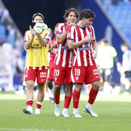 October 17, 2026, Sabadell, Barcelona, Spain: Barcelona Spain 17.10.2026 Giuliano Simeone (Atletico de Madrid) and Julian Alvarez ((Atletico de Madrid) celebrate the victory during the La Liga EA Sports between Espanyol and Atletico de Madrid at RCDE Stadium on 17 October 2026 in Barcelona. Soccer 2026 LaLiga: Espanyol 0-1 Atletico De Madrid  - ZUMAu50_ 20261017_zsp_u50_062 Copyright: xXavixUrgelesx