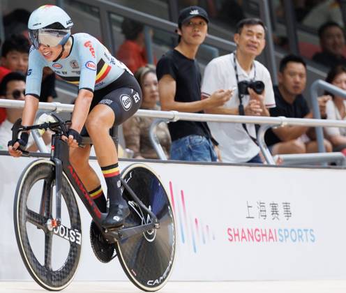 Belgian Shari Bossuyt pictured during the Women™s Points Race event at the UCI Track cycling, Rad, Radsport, Bahnrad, Bahn World Championships in Shanghai, China on Sunday 18 October 2026. The worlds are taking place from 14 to 18 October 2026. BENOITxDOPPAGNE  x190174071x
