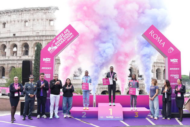 Ndungu Regina Wambui Desta Netsanet Yaregal Yalemget during the 3th edition of the Wizz Air Rome Half Marathon by Brooks 2026 Rome s, Italy - Sunday, October 18, 2026. ( Photo by Alfredo Falcone LaPresse )  Copyright: xAlfredoxFalcone LaPressex