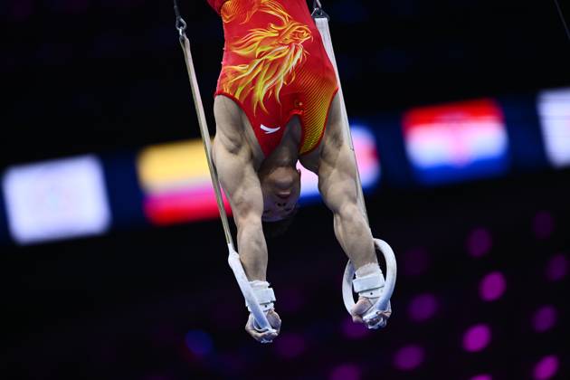 Netherlands Artistic Gymnastics World Championships Qualifiers 9267098 18.10.2026 China s Yang Haonan competes on the rings during the men s qualification of the 2026 World Artistic Gymnastics Championships in Rotterdam, the Netherlands. Alexey Filippov Sputnik Rotterdam Netherlands  Copyright: xAlexeyxFilippovx