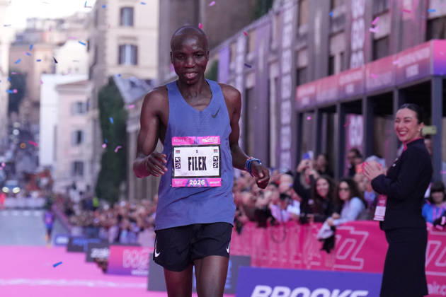 the winner Kibet Filex during the 3th edition of the Wizz Air Rome Half Marathon by Brooks 2026 Rome s, Italy - Sunday, October 18, 2026. ( Photo by Alfredo Falcone LaPresse )  Copyright: xAlfredoxFalcone LaPressex