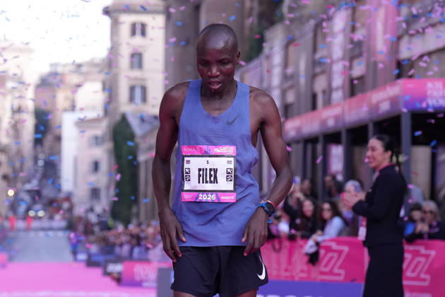 the winner Kibet Filex during the 3th edition of the Wizz Air Rome Half Marathon by Brooks 2026 Rome s, Italy - Sunday, October 18, 2026. ( Photo by Alfredo Falcone LaPresse )  Copyright: xAlfredoxFalcone LaPressex