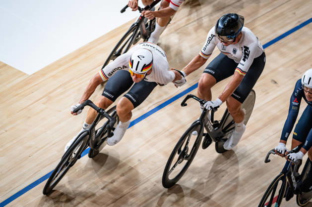 KLUGE Roger, AUGENSTEIN Moritz: UCI Track cycling, Rad, Radsport, Bahnrad, Bahn World Championships 2026 KLUGE Roger - AUGENSTEIN Moritz ( GER ) Germany Querformat - quer - horizontal - Landscape - Event Veranstaltung: UCI Track Cycling World Championships 2026 - Category Kategorie: Cycling - Track Cycling World Championships - Elite Men - Location Ort: Asia - China - Shanghai - Chongming - Shanghai Velodrome - Discipline: Madison - Distance: 50 km - Date Datum: 18.10.2026 Sunday Day 5 -