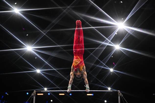 Netherlands Artistic Gymnastics World Championships Qualifiers 9267107 18.10.2026 China s Lan Xingyu competes on the horizontal bar during the men s qualification of the 2026 World Artistic Gymnastics Championships in Rotterdam, the Netherlands. Alexey Filippov Sputnik Rotterdam Netherlands  Copyright: xAlexeyxFilippovx