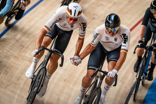 KLUGE Roger, AUGENSTEIN Moritz: UCI Track cycling, Rad, Radsport, Bahnrad, Bahn World Championships 2026 KLUGE Roger - AUGENSTEIN Moritz ( GER ) Germany Querformat - quer - horizontal - Landscape - Event Veranstaltung: UCI Track Cycling World Championships 2026 - Category Kategorie: Cycling - Track Cycling World Championships - Elite Men - Location Ort: Asia - China - Shanghai - Chongming - Shanghai Velodrome - Discipline: Madison - Distance: 50 km - Date Datum: 18.10.2026 Sunday Day 5 -