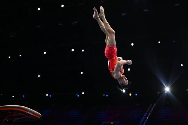 Netherlands Artistic Gymnastics World Championships Qualifiers 9267102 18.10.2026 China s Lan Xingyu competes on the vault during the men s qualification of the 2026 World Artistic Gymnastics Championships in Rotterdam, the Netherlands. Alexey Filippov Sputnik Rotterdam Netherlands  Copyright: xAlexeyxFilippovx