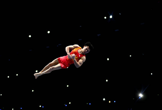 Netherlands Artistic Gymnastics World Championships Qualifiers 9267117 18.10.2026 China s Lan Xingyu competes on the vault during the men s qualification of the 2026 World Artistic Gymnastics Championships in Rotterdam, the Netherlands. Alexey Filippov Sputnik Rotterdam Netherlands  Copyright: xAlexeyxFilippovx