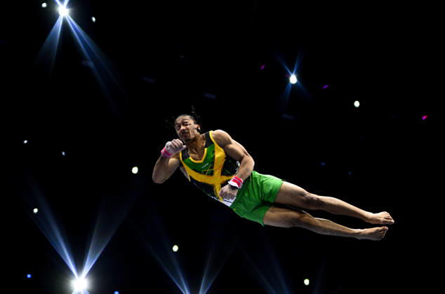 Netherlands Artistic Gymnastics World Championships Qualifiers 9267113 18.10.2026 Jamaica s Elel Wahrmann-Baker competes on the vault during the men s qualification of the 2026 World Artistic Gymnastics Championships in Rotterdam, the Netherlands. Alexey Filippov Sputnik Rotterdam Netherlands  Copyright: xAlexeyxFilippovx