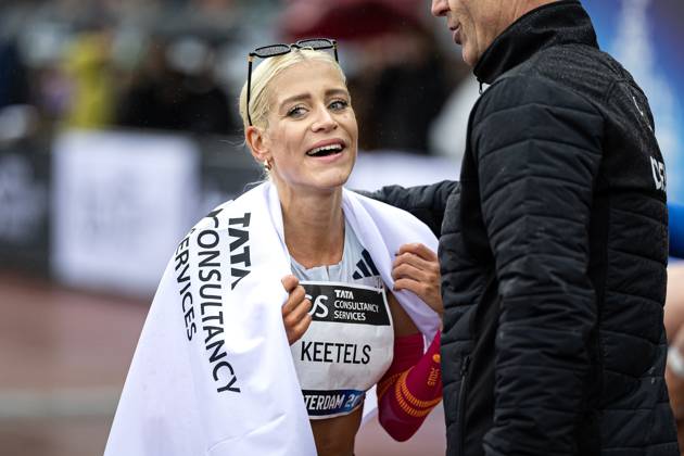 AMSTERDAM - Mikky Keetels is the best Dutch woman at the Amsterdam Marathon. ANP RAMON VAN FLYMEN xVIxANPxSportx xxANPxIVx 572823816 originalFilename: 572823816.jpg